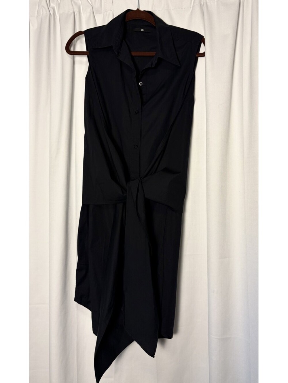 Jarbo Dark Navy Sleeveless Wrap Collared Button Down Mini Dress Medium $368